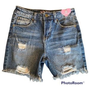 YMI Girl’s Destructed Hybrid Denim Shorts - Size 8